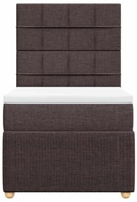 Cama com molas/colchão 100x200 cm tecido castanho-escuro