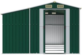 Abrigo de jardim 277x365,5x179 cm aço galvanizado verde