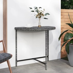 vidaXL Mesa de jardim 80x50x75 cm vime PE cinzento