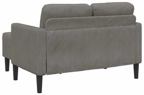 Sofá 2 lugares com Chaise em L 125 cm linho cinzento-claro