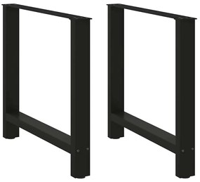 Pés para mesa de jantar pretos 2 peças 80x(72-73) cm aço