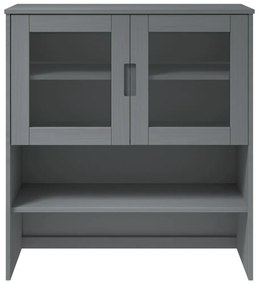 Armário Alto Eva em Pinho Maciço - Cinzento - Design Escandinavo