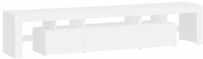Móvel de TV com luzes LED 200x36,5x40 cm branco