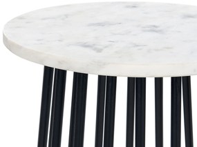 Mesa de apoio em mármore branco com preto TAREE Beliani