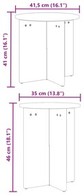 Conjunto de Mesas de Café 2 pcs Branco 41,5 x 41,5 x 41 cm