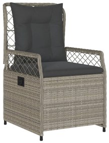 3 pcs conjunto de jantar p/ jardim c/ almofadões cinzento claro