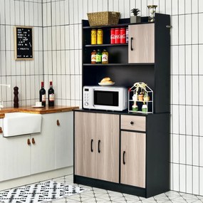 Armário de armazenamento tipo buffet de 4 portas com armário para cozinha