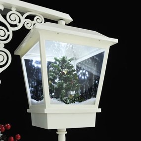 Candeeiro de rua c/ Pai Natal 81x40x188cm PVC branco e vermelho