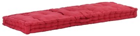 vidaXL Almofadão p/ móveis de paletes algodão 120x40x7 cm bordô
