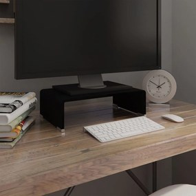 vidaXL Suporte de TV/monitores em vidro 40x25x11 cm preto