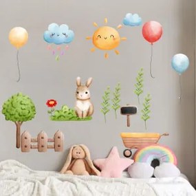 Papel de parede autocolante - Coelhinho no jardim