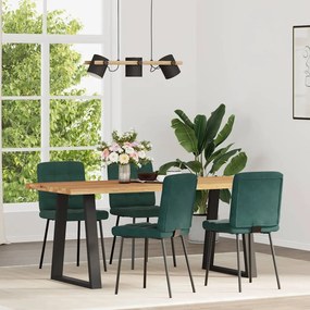 Cadeiras de jantar 4 pcs veludo verde-escuro