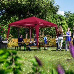 Tenda dobrável Popup Capri festas, eventos, feiras 3x3m com Saco de transporte vermelho vinho
