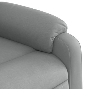 Poltrona reclinável massagens tecido cinzento-claro