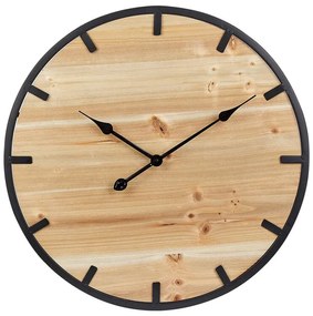 Relógio de parede em madeira clara ø 60 cm CABORCA Beliani