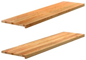 Soleiras da janela 2 pcs 160x40x2 cm carvalho castanho-claro