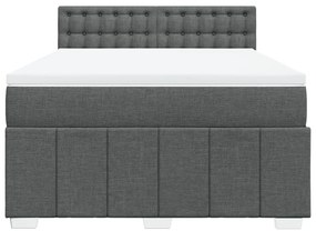 Cama com molas/colchão 140x200 cm tecido cinzento-escuro