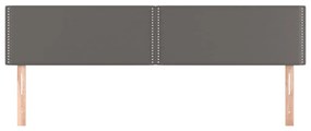 Cabeceira de cama 2 pcs couro artificial 80x5x78/88 cm cinzento