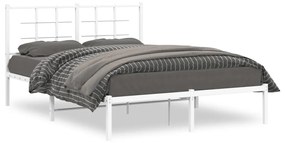 vidaXL Estrutura de cama com cabeceira 140x190 cm metal branco