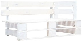 vidaXL Banco de canto em paletes para jardim madeira branco