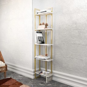 Estante Alice – Branco e Dourado – 45,2x21,6x180 cm