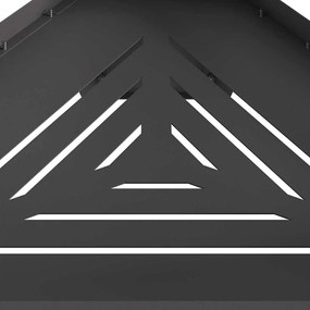 Fire Pit com Chaminé Preto 50x43x52 cm Aço