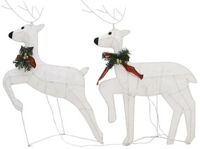 Renas de Natal 6 pcs 120 luzes LED branco