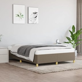 Cama sem colchão 140x200 cm tecido castanho-acinzentado