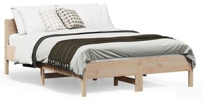 Estrutura cama c/ cabeceira 140x190 cm pinho maciço