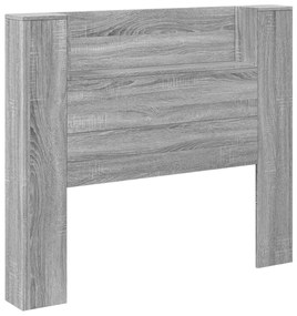 Armário de cabeceira c/ luzes LED 120x16,5x103,5cm cinza sonoma