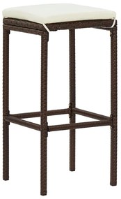 7 pcs conjunto de bar p/ jardim acácia maciça/vime PE castanho