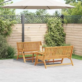 vidaXL Cadeiras de Jardim com Mesa 3 pcs de Madeira Maciça de Acácia