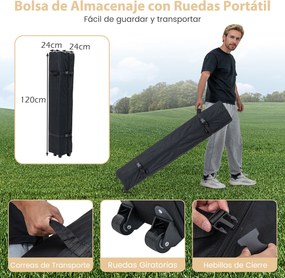 Tenda Pop up Dobrável 290 x 290 cm  4 x Sacos de areia e com 4 paredes laterais amovíveis e altura ajustável, feiras, eventos  Branca