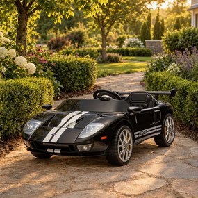 Carro elétrico para Crianças 24V 4x4 Ford GT Rodas Espuma EVA, assento couro ecológico Preto