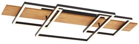Plafon de design preto quadrado com LED regulável em 3 níveis - Nimue
