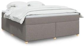 vidaXL Cama com molas/colchão 180x200 cm tecido castanho-acinzentado