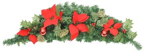 Grinalda de Natal com luzes LED 90 cm PVC verde