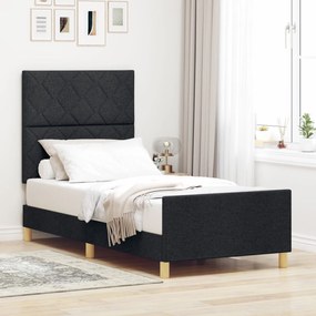 Cama Preta 90x200 cm em Tecido