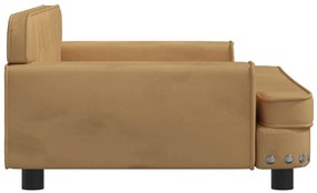 Cama para cães 90x53x30 cm veludo castanho