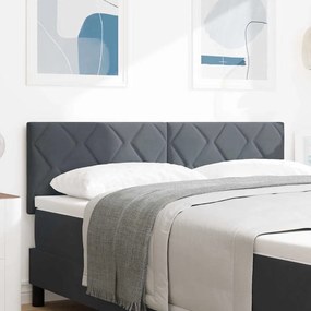 vidaXL Cabeceira com Design de Bloco de Diamante Cinza Escuro (144 cm) - Veludo