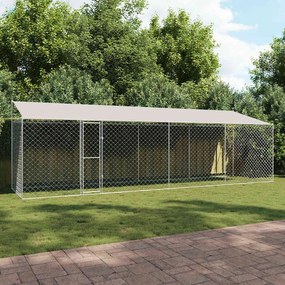 Jaula para cão Prateado 800 x 200 x 256 cm Aço Galvanizado