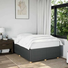Estrutura de cama sem colchão 120x200 cm tecido cinzento-escuro