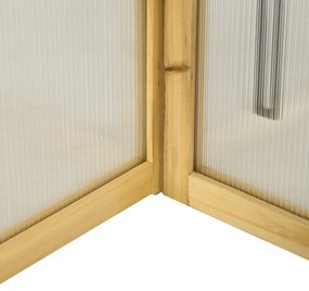 Estufa de Madeira com Painéis de Policarbonato Estufa de Jardim com 4 Janelas Abatíveis para Cultivo de Plantas Terraço Exterior 90x48x49,5cm Transpar