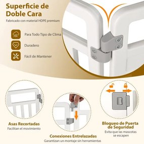 Parque para cães com 6 painéis de 81 cm com porta com fecho seguro e estacas para fixar no solo ideal para animais de estimação pequenos e médios bran