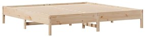 Cama sem colchão 200x200 cm madeira de pinho maciça