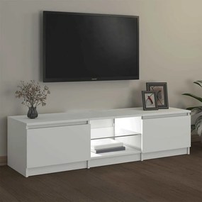 Móvel de TV com luzes LED 140x40x35,5 cm branco