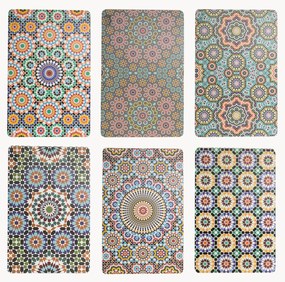 Individuais de mesa com estampado Marrakesch Doubleface, 6 uni.
