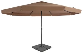 vidaXL Guarda-sol de jardim com base portátil cinzento-acastanhado