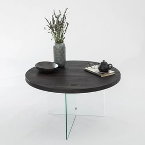 Mesa de Centro Serenity – Antracite e Transparente – 70 cm x 40 cm