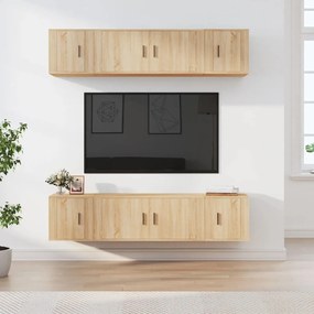 vidaXL Conjunto móveis de TV 6 pcs madeira processada carvalho sonoma